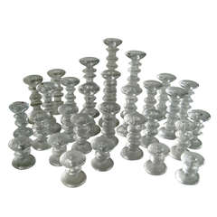 A Collection of 51 Signed Glass Iittala Candlesticks by Timo Sarpaneva