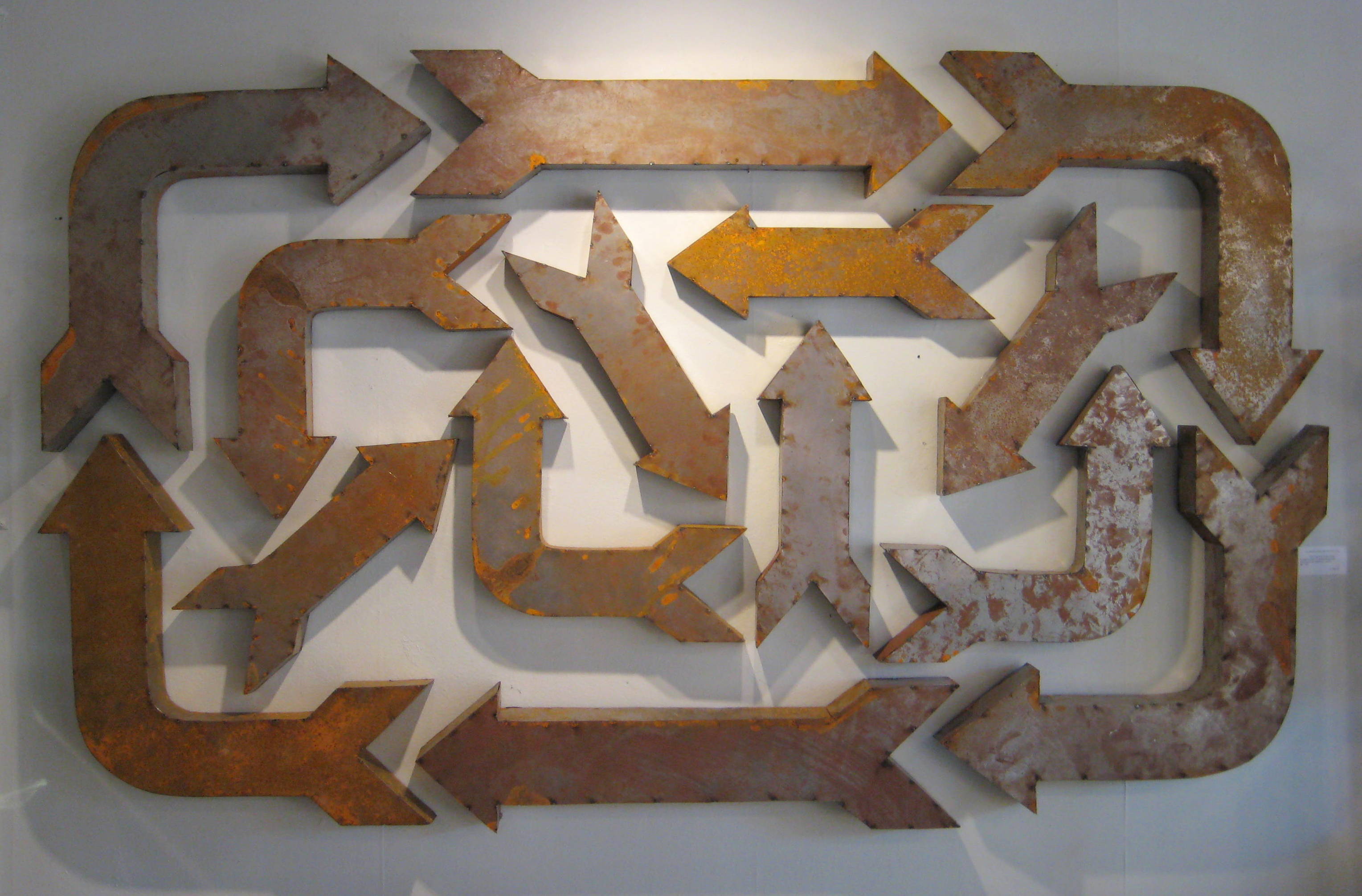 "This Way and That" an Original Metal Arrow Wall-Mounted Sculpture For Sale