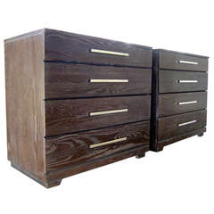 A Pair Of Cerused Oak Chests Designed By Raymond Loewy For The Mengel Furniture Co.