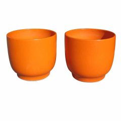 Architectural Pottery Large Orange Glazed Ceramic Planters