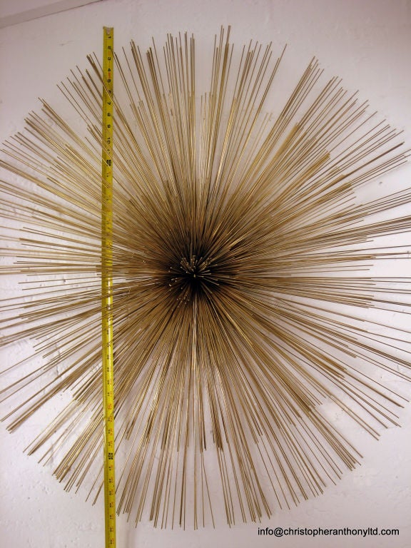 A Large Sea Urchin Brass Wall Sculpture By Curtis Jere c.1987 1