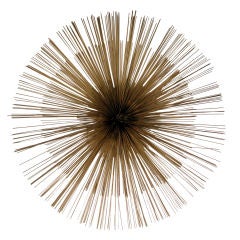 A Large Sea Urchin Brass Wall Sculpture By Curtis Jere c.1987