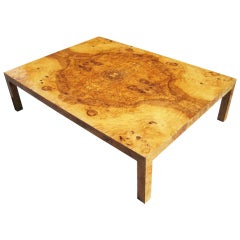 A Large Bookmatched Burl Coffee Table By Werner Kanner C.1975