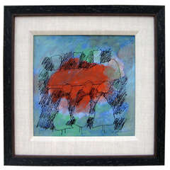 Original 1970s Oil on Panel by American Artist Wesley Johnson (b.1934)