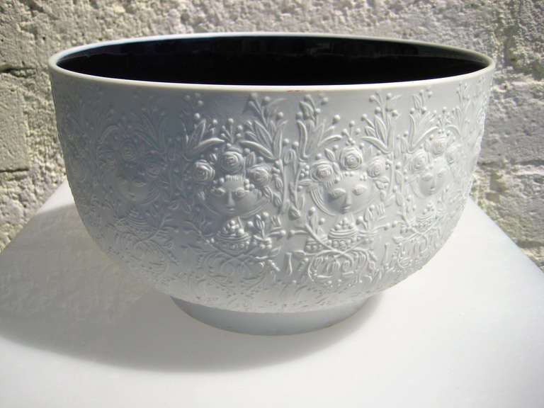 A blue interior glazed porcelain Bjorn Wiinblad 