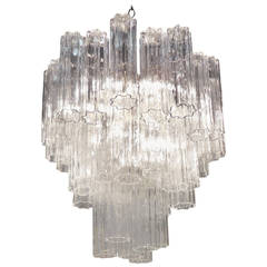 Multi-Tiered Murano Glass Chandelier by Venini, circa 1960s