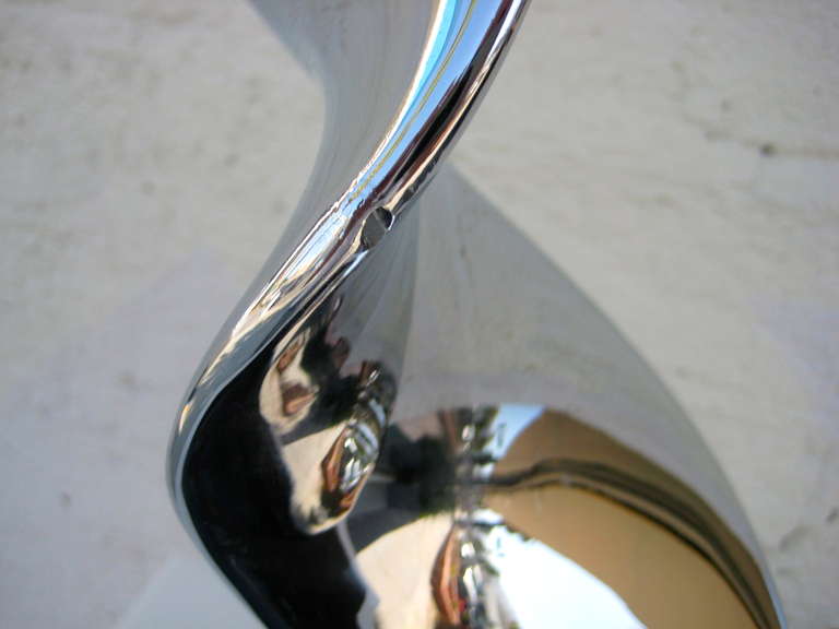 Dynamically Soaring Chrome Plated Steel Sculpture by American Artist Lou Pearson (1925-2005) 2