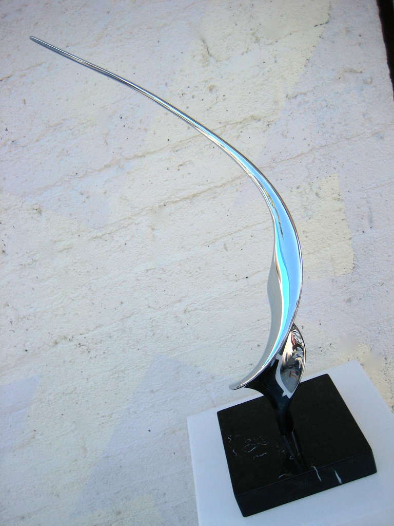 Dynamically Soaring Chrome Plated Steel Sculpture by American Artist Lou Pearson (1925-2005) 5
