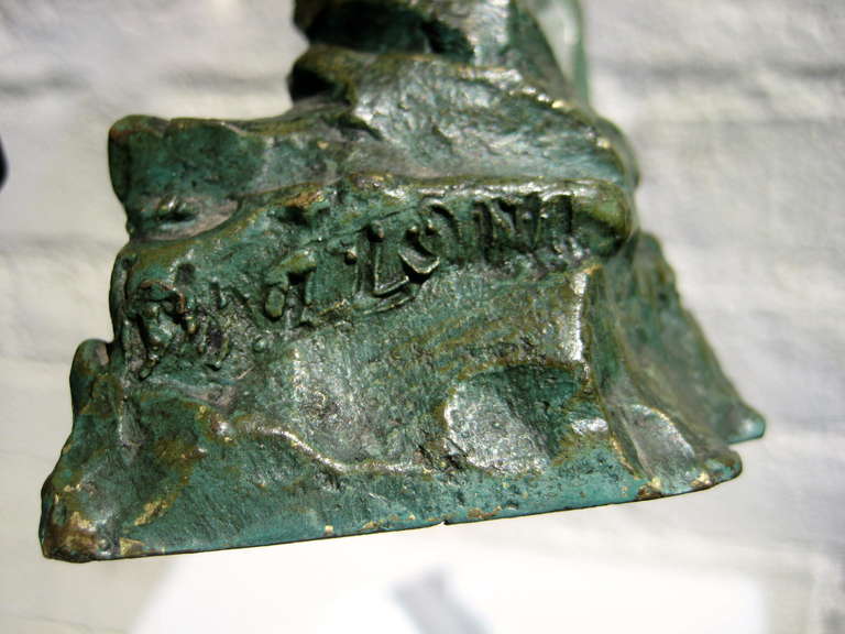Heroic Bronze Sculpture of a Miner by Italian Sculptor Alberto Bazzoni 2