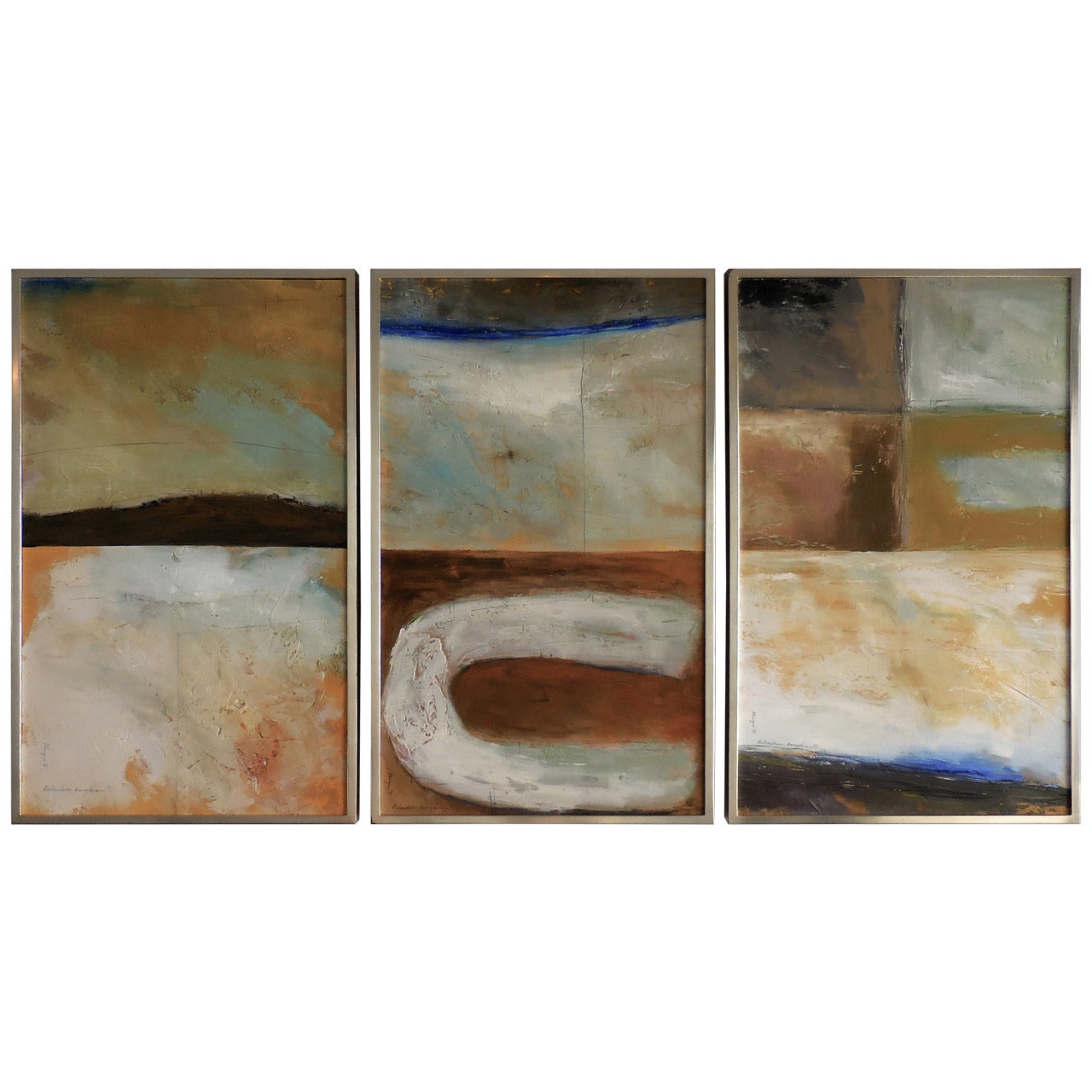 "Mingus V" a Triptych of Oil on Paper Paintings by Janet Richardson-Baughman