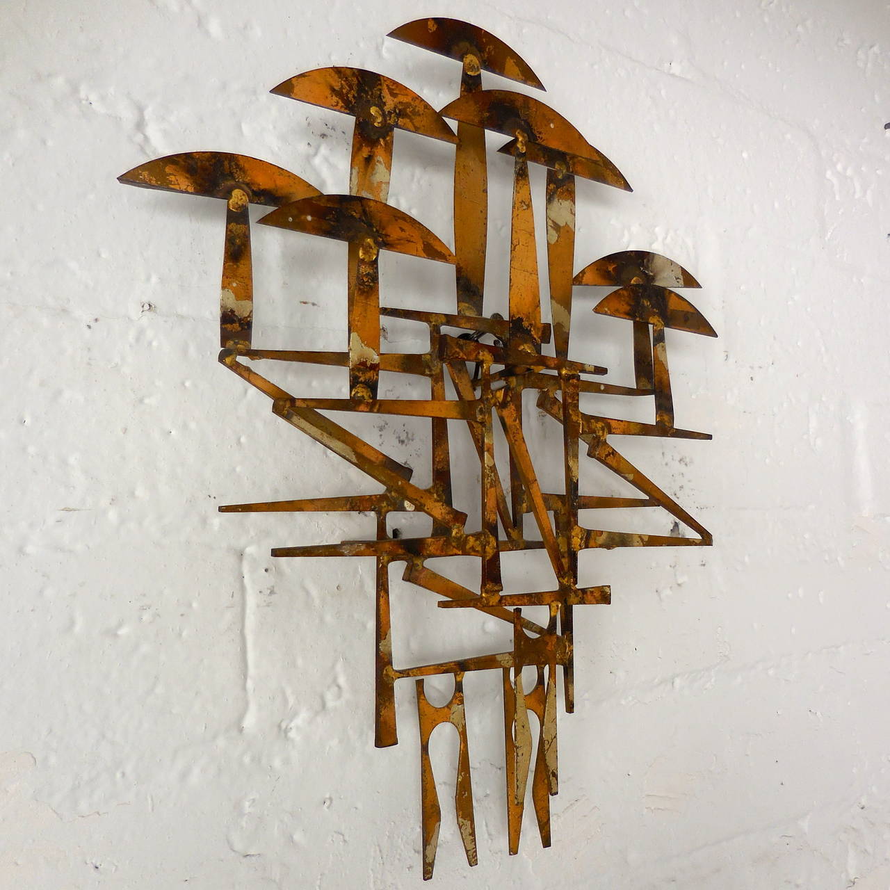 American Whimsical Gilded Wall Sculpture by William Bowie, circa 1960s