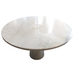 A Vintage 1970
s "eros" White Marble Dining Table By Angelo Mangiarotti