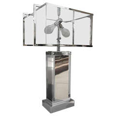 A distinctive acrylic and nickel plated steel "Edison" lamp by Charles Hollis Jones c. 1970
s