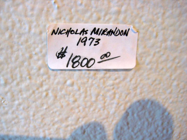 Original Abstract Expressionist Resin Painting by Nicholas Mirandon Signed and Dated 1973 3
