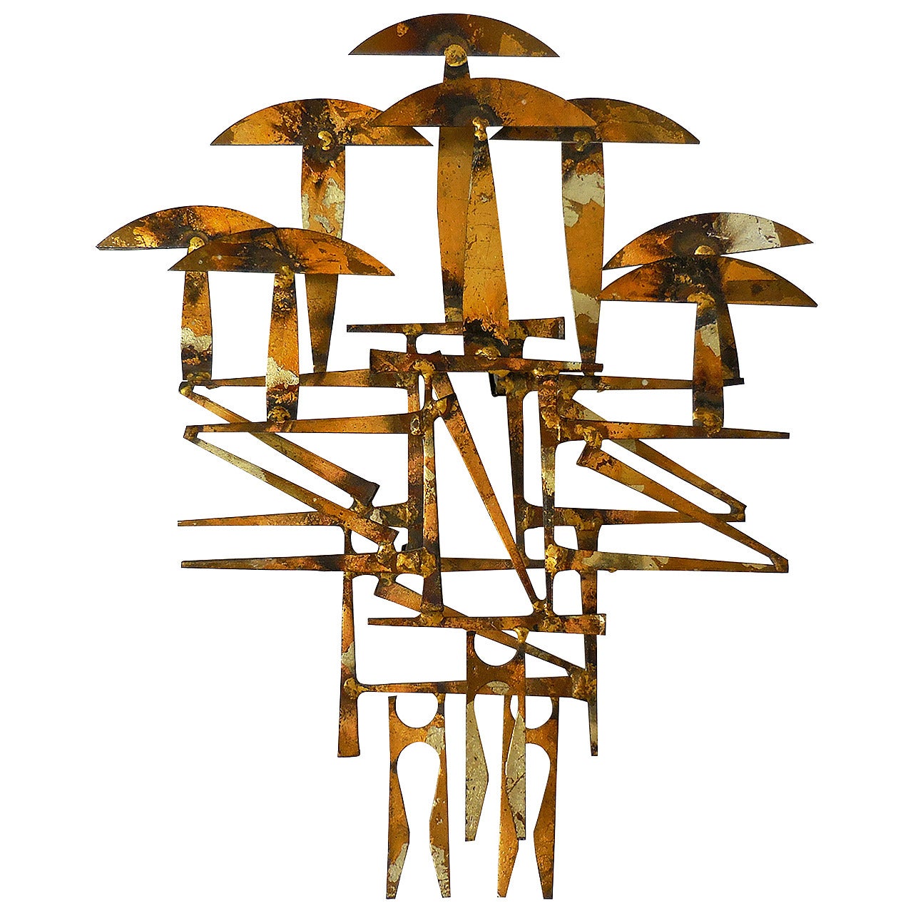 Whimsical Gilded Wall Sculpture by William Bowie, circa 1960s