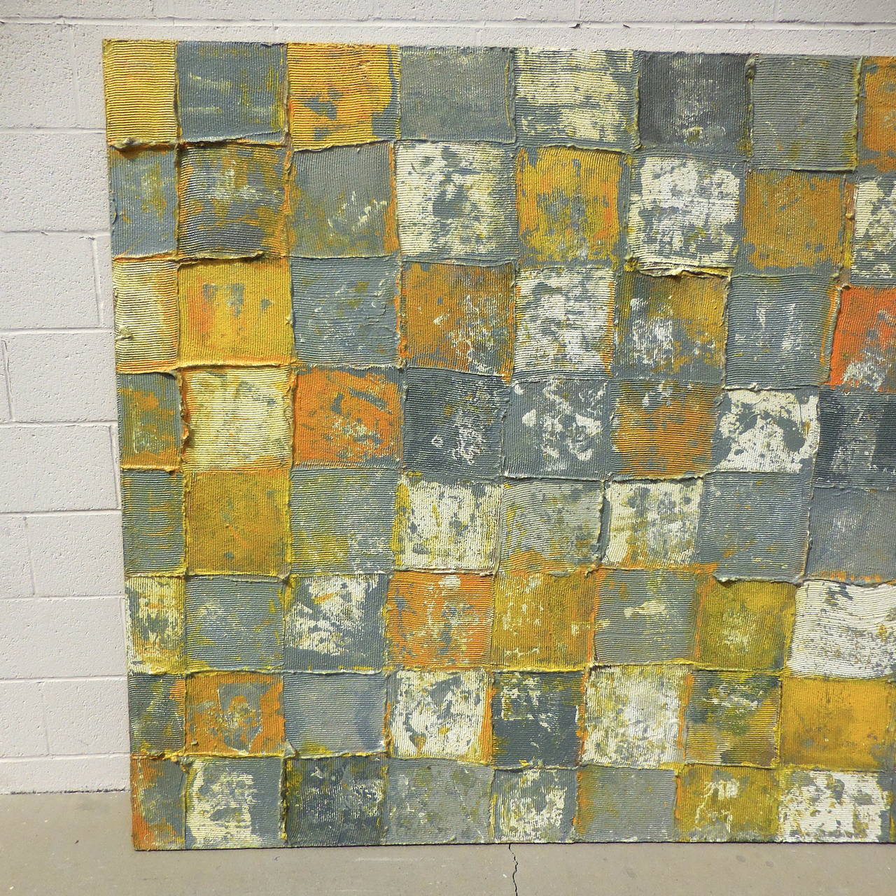 Modern Large-Scale Whimsical Textured Geometric Abstract Acrylic on Canvas, circa 1980s