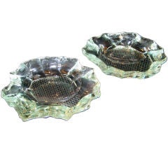 A pair of  glass bowls by Pietro Chiesa for Fontana Arte