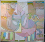 A monumental oil painting by California artist Wesley E. Johnson