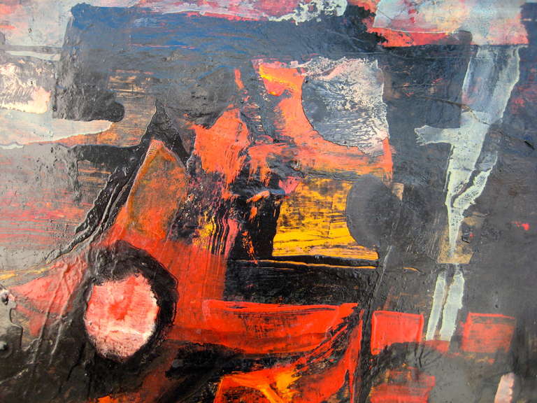 Mid-20th Century A powerfully composed Abstract Expressionist painting from the 1950's.