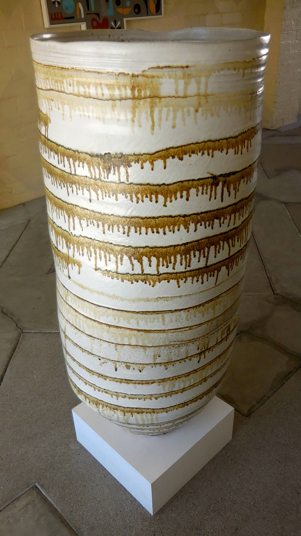 Colossal Contemporary Glazed Stoneware Vessel by Darcy Badiali, circa 2014