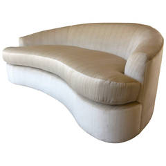 Vintage Sultry Crescent Shaped Upholstered Sofa, circa 1960s