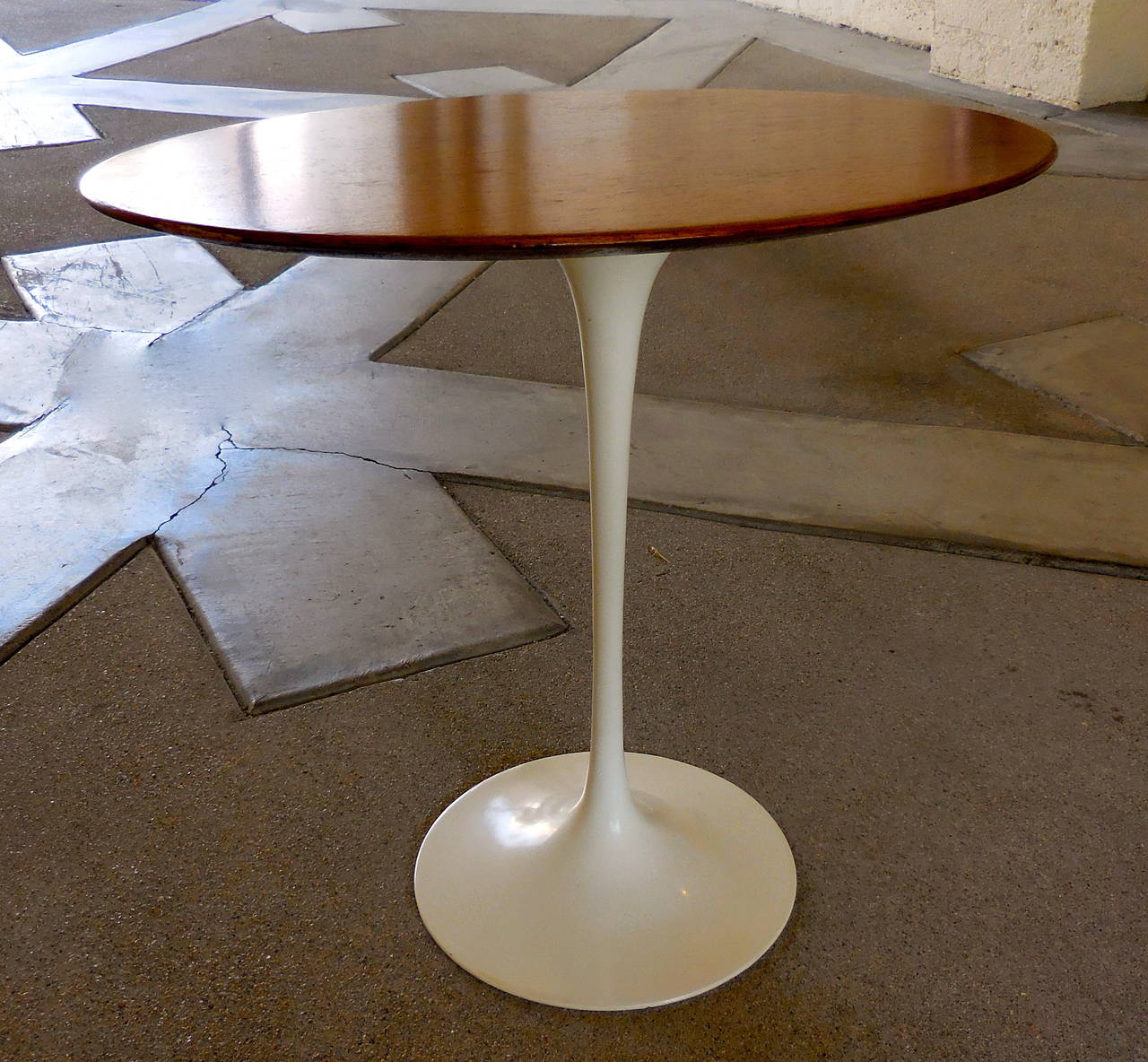 American Saarinen Oval Walnut Side Table by Knoll, circa 1960s