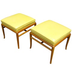A pair of stools designed by T. H. Robsjohn-Gibbings for Widdicomb