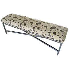 A Provocative "Torn Fabric" Chrome Plated Bench from the 1970's.