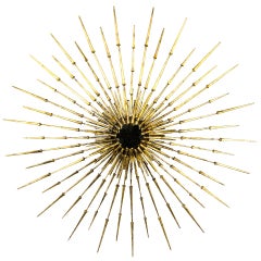 A Very Large Gilded 48" Starburst Sculpture By Del Williams
