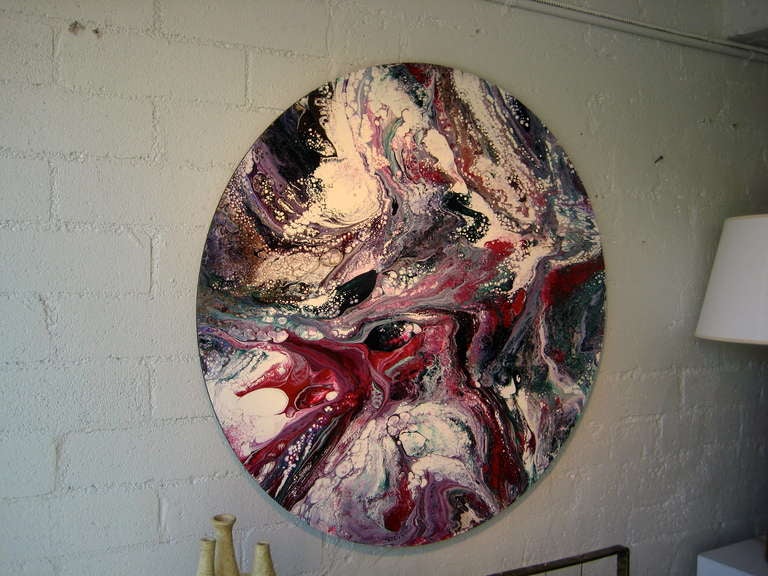 An Original Oil On Round Panel By American Artist Richard Mann For Sale 3