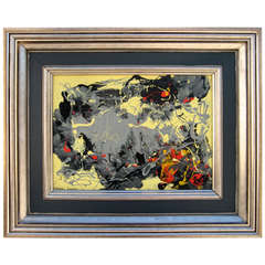 Oil on Board "Drip" Painting by American Artist Naomi Lorne (1902-1964)