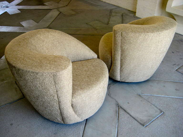 American Pair of Corkscrew Chairs Designed by Vladimir Kagan for Directional in 1992