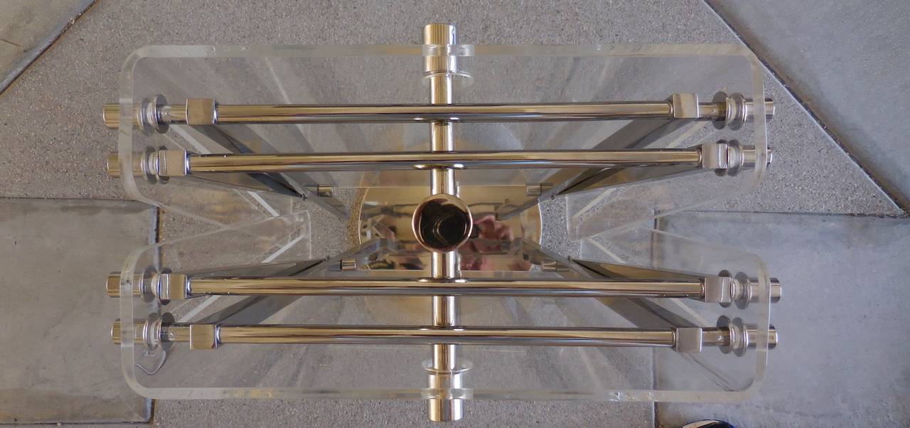 American Deluxe Chrome and Lucite Tray Tables by Charles Hollis Jones C.1960s