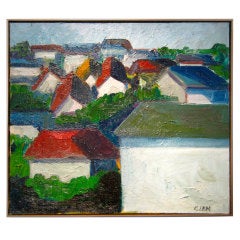 "Silver Lake Rooftops II" An original oil painting by Richard Lem