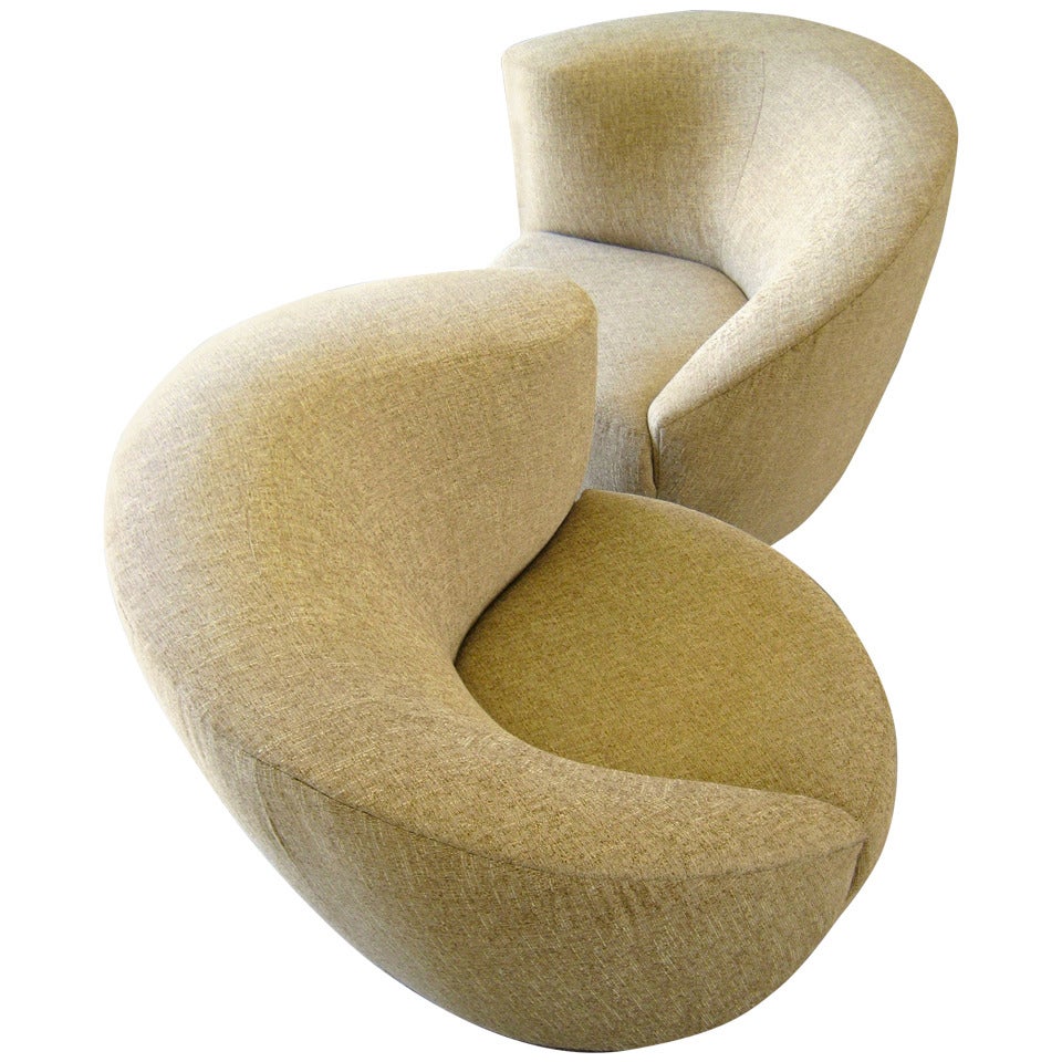 Pair of Corkscrew Chairs Designed by Vladimir Kagan for Directional in 1992