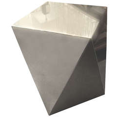 Geometrically Shaped Steel Side Table Attributed to Brueton