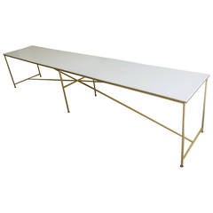 Rare Paul McCobb for Irwin Group  Brass and Vitrolite Console Table, circa 1952