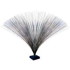 Large Scale Steel Wire "Spray" Sculpture in the Manner of Harry Bertoia