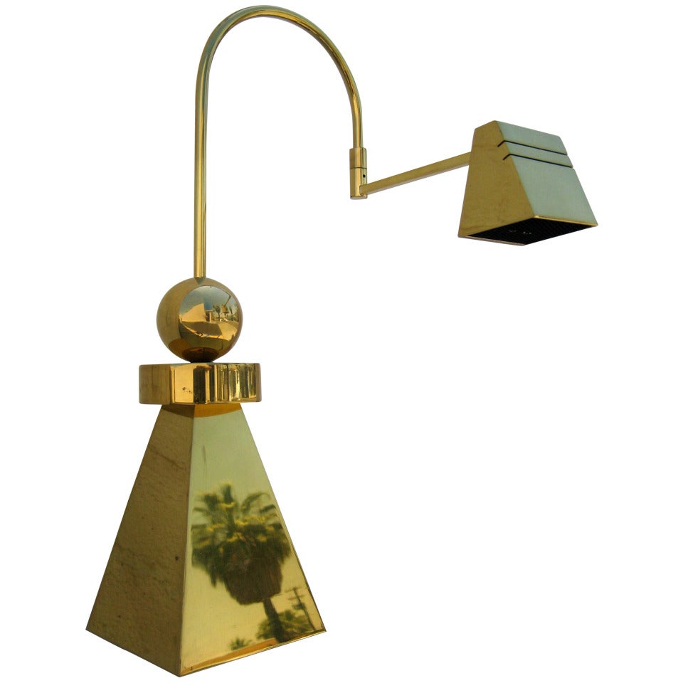 Striking "Post-Modernist" Brass Desk Lamp by Casella, circa 1970's