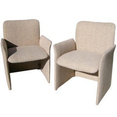A Pair of Fully Upholstered Italian Arm Chairs