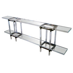 Acrylic and Nickel-Plated Metal, "Metric Line" Console by Charles Hollis Jones