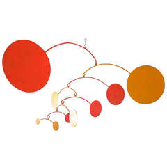 A large scale 1970's six foot diameter painted steel mobile .