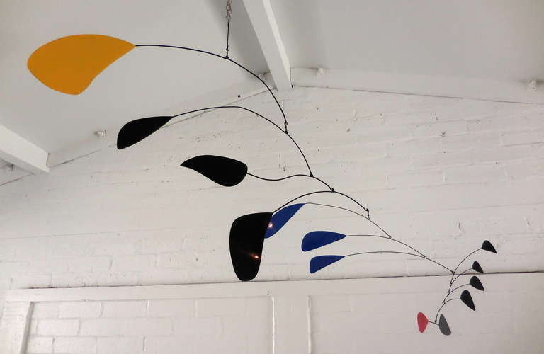 Mid-Century Modern Large Scale and Lyrically Inspiring Welded Steel Mobile in the Style of Calder
