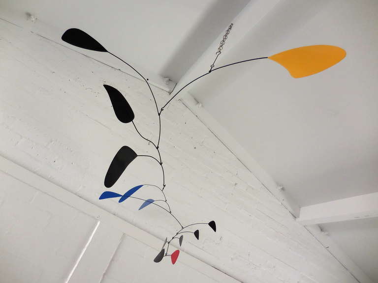 Late 20th Century Large Scale and Lyrically Inspiring Welded Steel Mobile in the Style of Calder
