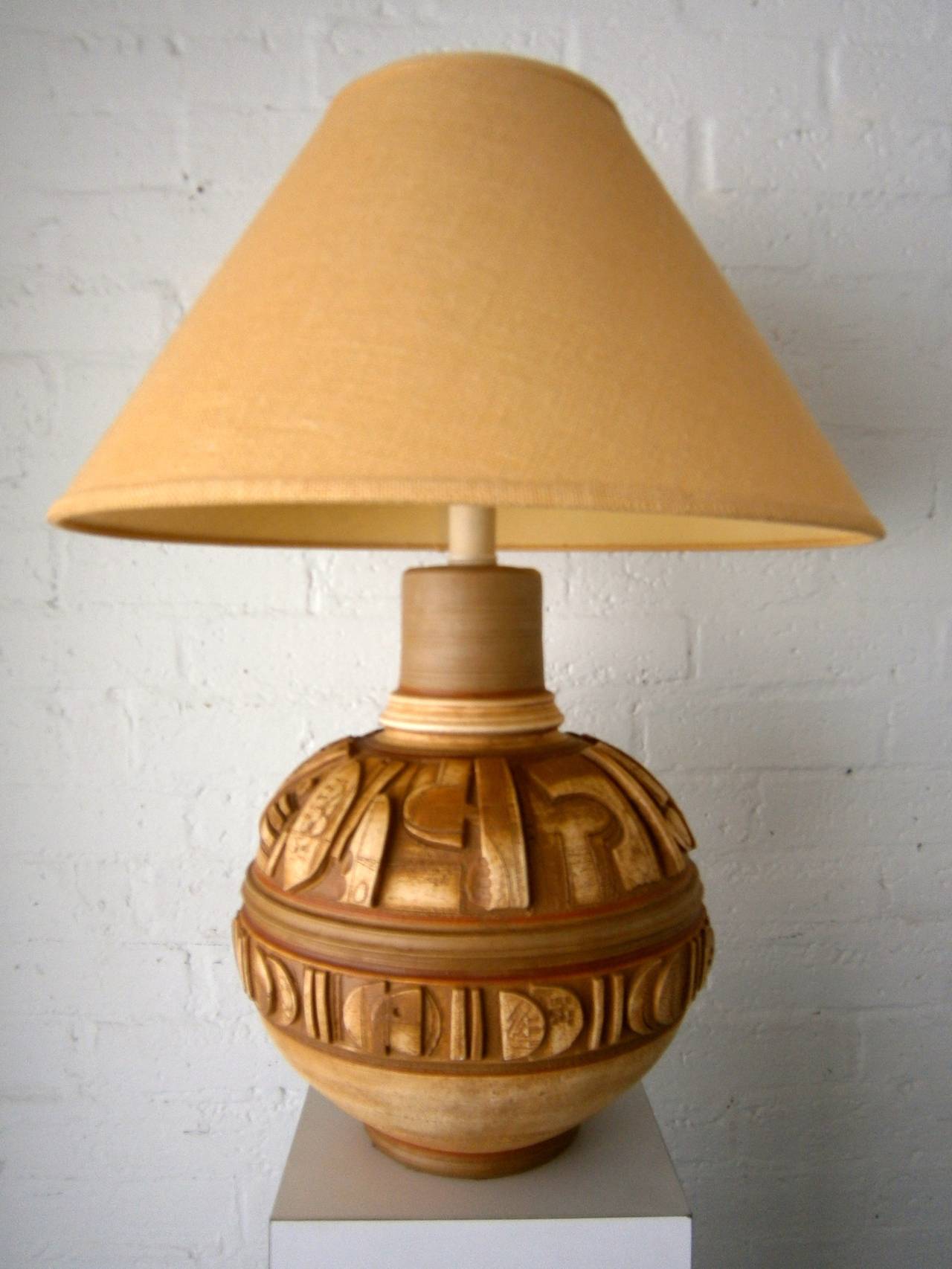 Large Mid-Century Ceramic Lamp by Casual Of California   C 1970s 1
