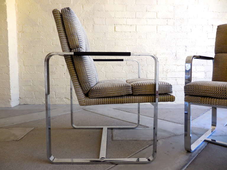 Late 20th Century A pair of 1970s club chairs with 