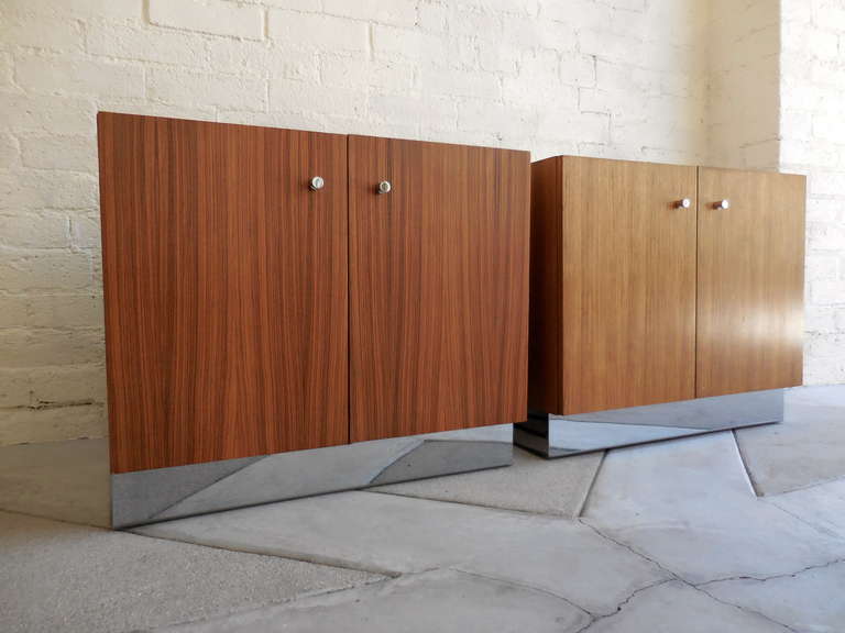 Pair of Bedside Cabinets by Milo Baughman for Thayer Coggin, circa 1970s