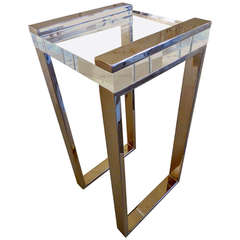 An acrylic & nickel plated steel occasional table by Charles Hollis Jones