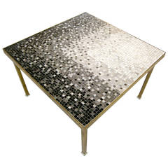 Solid Brass and Glass Mosaic Side Table in the style of Edward Wormley C. 1950's