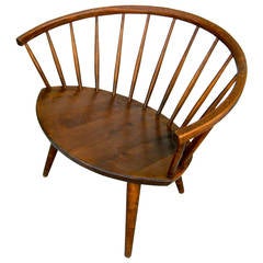 Solid Teakwood "Arka" Chair by Swedish Designer Yngve Ekström C. 1950s